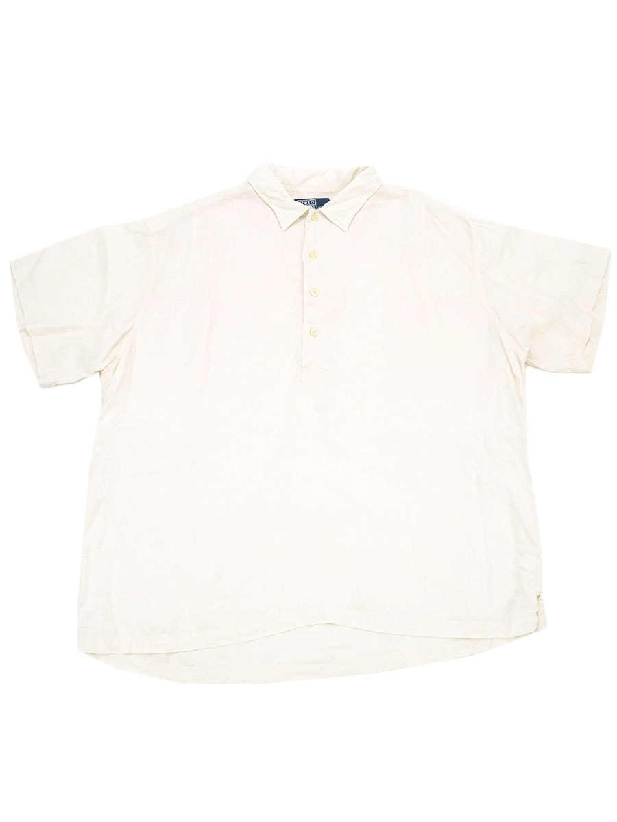 RALPH LAUREN CLARENCE SPORT 100％LINEN S/S SHIRT PULLOVER (SIZE. X