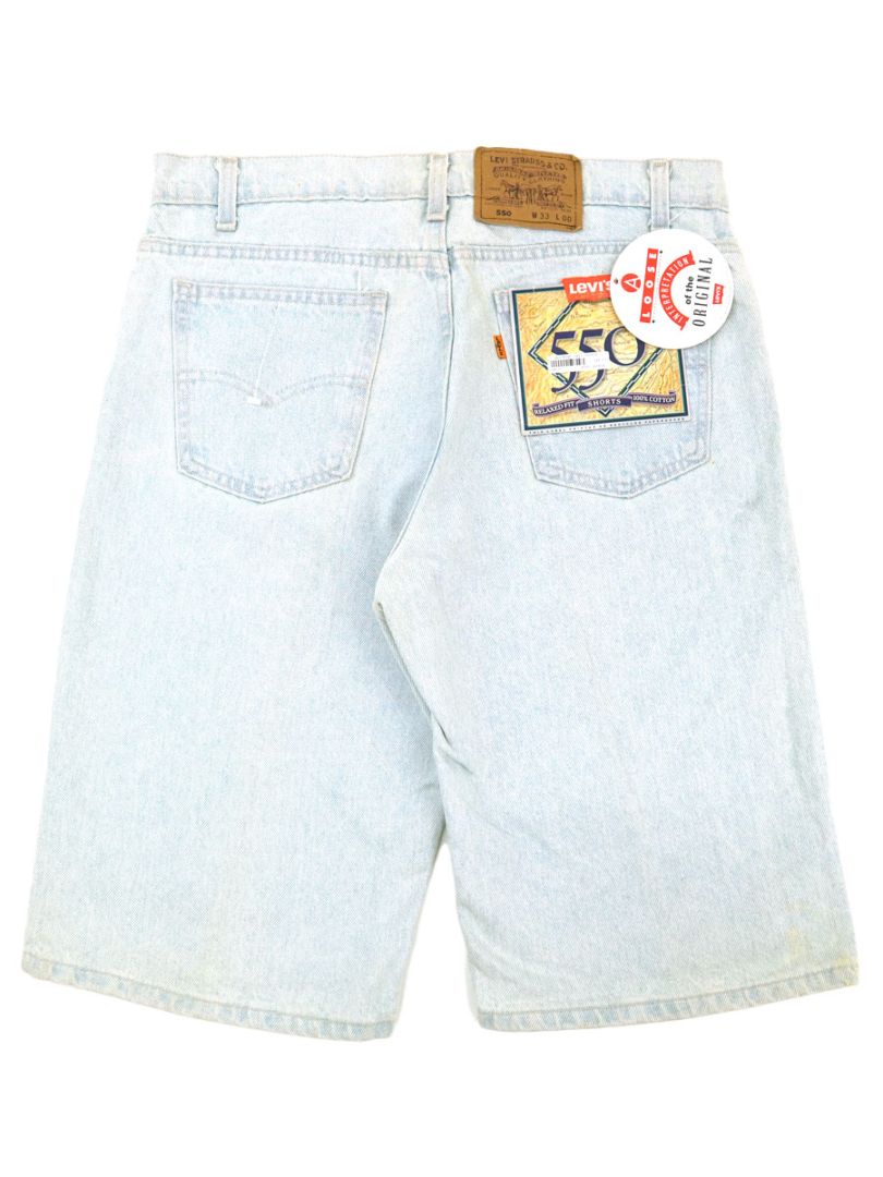 90'S LEVI'S 550 DENIM SHORTS ICE BLUE (SIZE.W33 L00) MADE IN USA