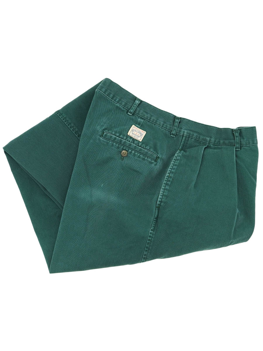 RALPH LAUREN 2TUCK CHINO PANTS VIRIDIAN (SIZE.W38 L32) MADE IN USA