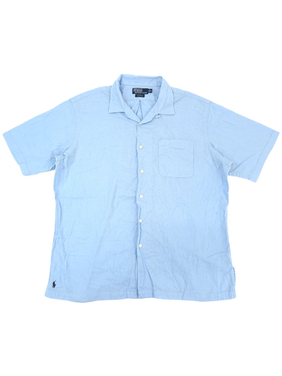 RALPH LAUREN CALDWELL 100% COTTON SHORT SLEEVE LOOP COLLAR SHIRT