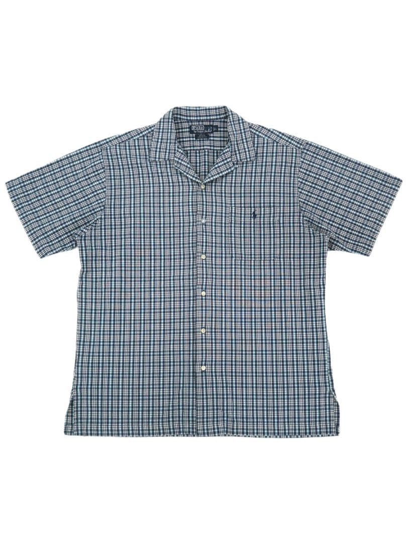 RALPH LAUREN ADAMS 100% COTTON SHORT SLEEVE LOOP COLLAR SHIRT