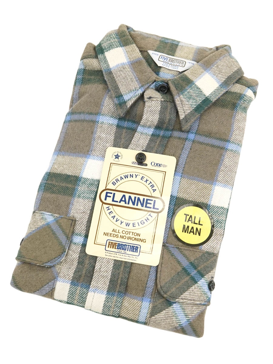 洋楽 taka555 70'S FIVEBROTHER PLAID FLANNEL SHIRT (SIZE.M TALLMAN) NOS | NEW