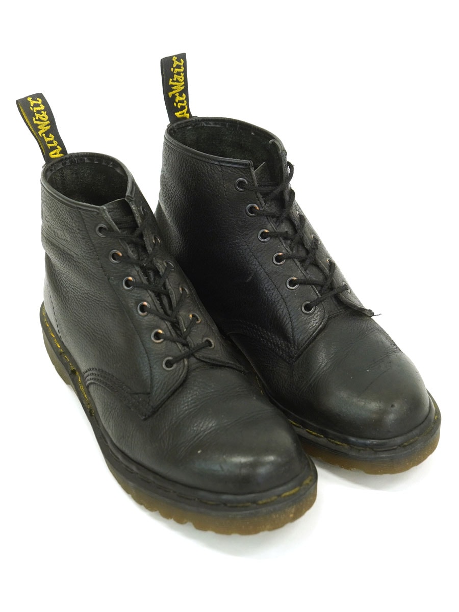 DR. MARTENS 101 GRAINED LEATHER 6-EYELET SHOES (SIZE.UK 9) MADE IN