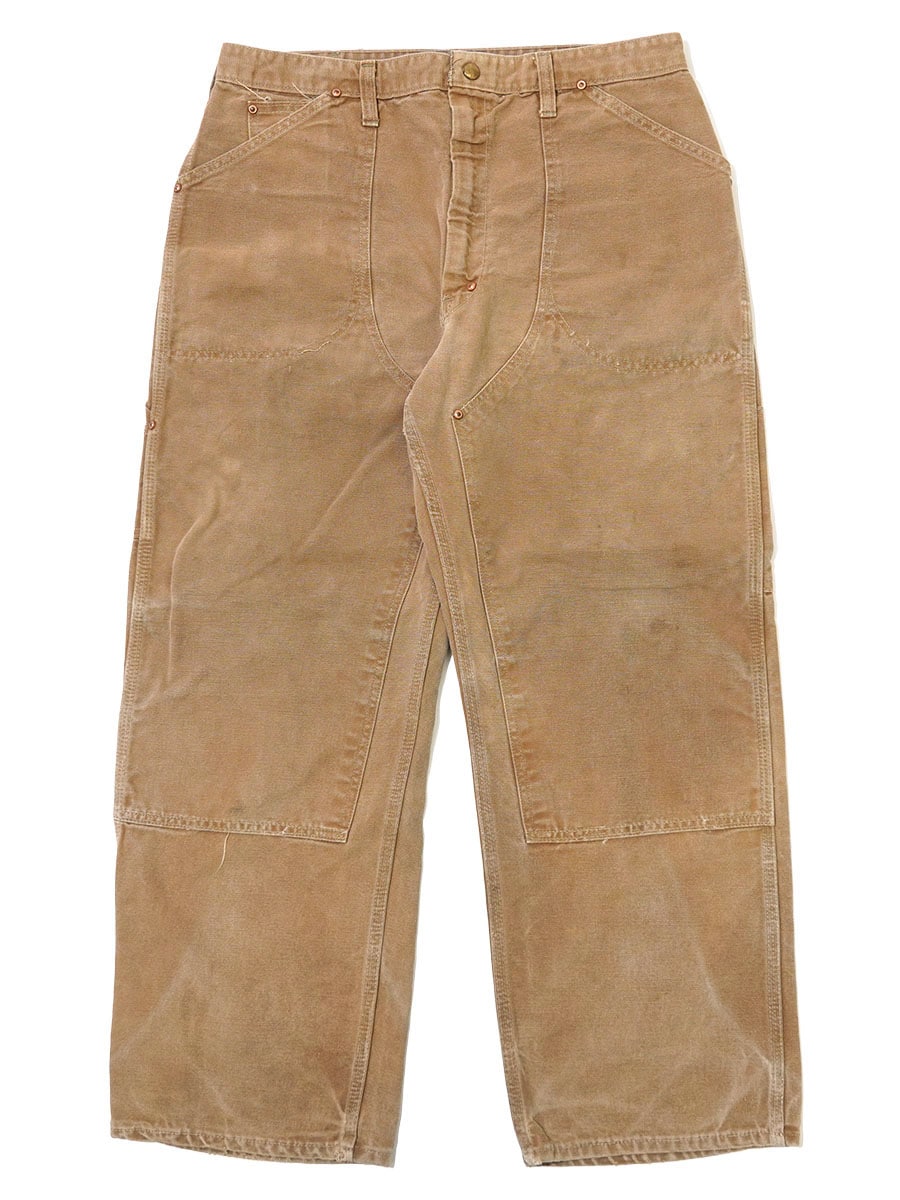 70'S CARHARTT W-KNEE BROWN DUCK PAINTER PANTS (APPROX.W34 L27.5
