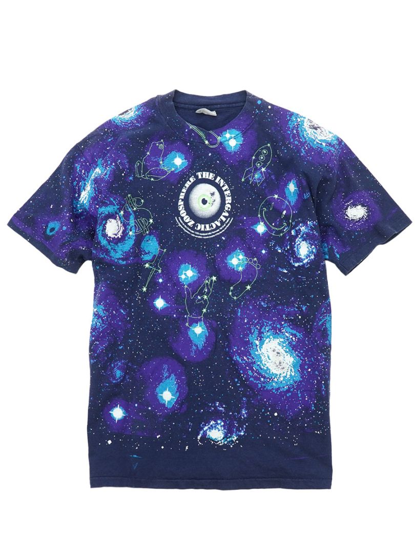 90'S HANES ''THE INTERGALATIC ZOOSP HERE'' ALL OVER PRINT T SHIRT