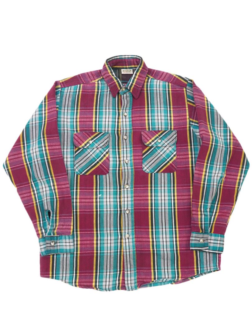 90'S FIVEBROTHER PLAID FLANNEL SHIRT (SIZE. TALLMAN-LT) | すべての