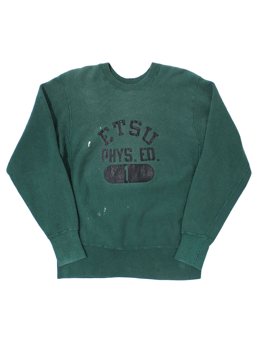 60'S CHAMPION ''ETSU PHYS. ED. ＃1'' SWEAT SHIRT GREEN (SIZE