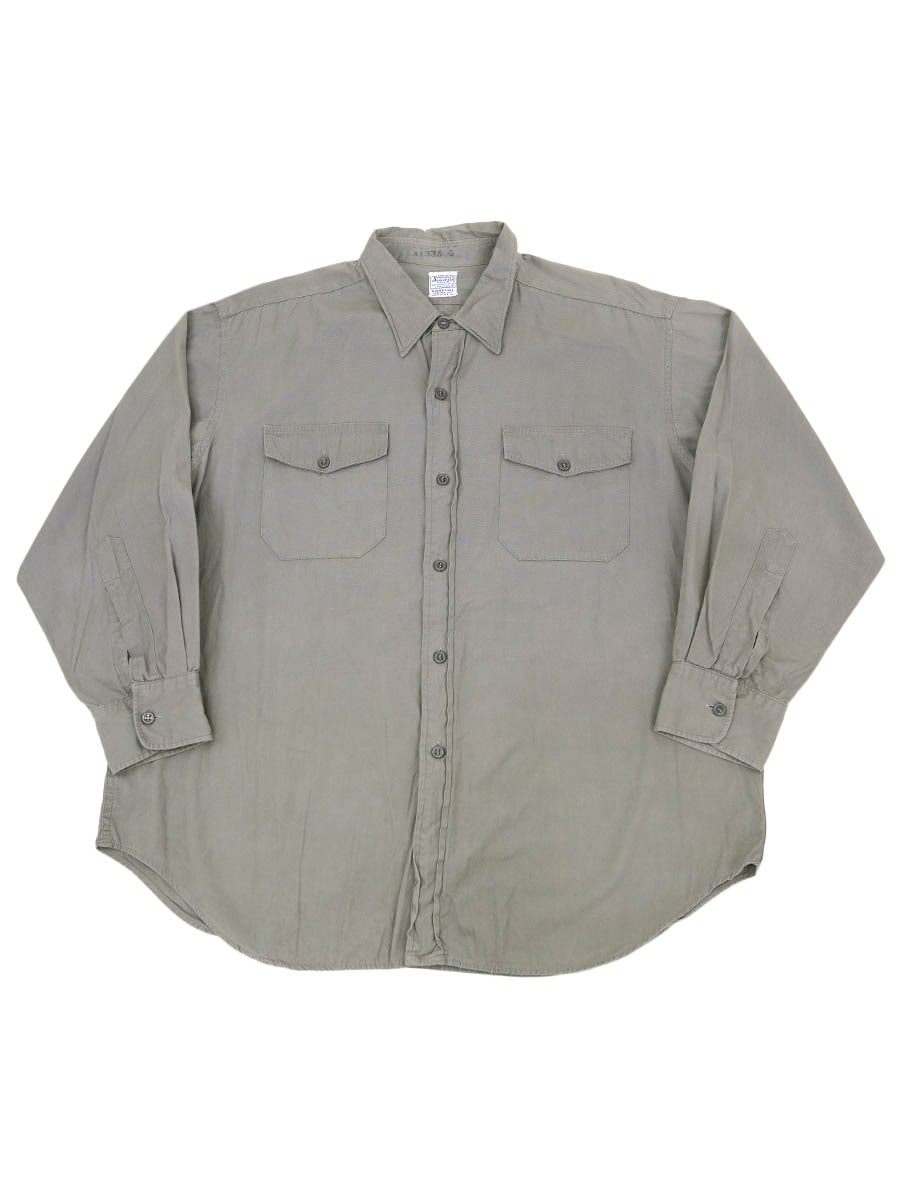 60'S SIMPSON'S SOULETTE COTTON POPLIN WORK SHIRT (APPROX.16 1/2)