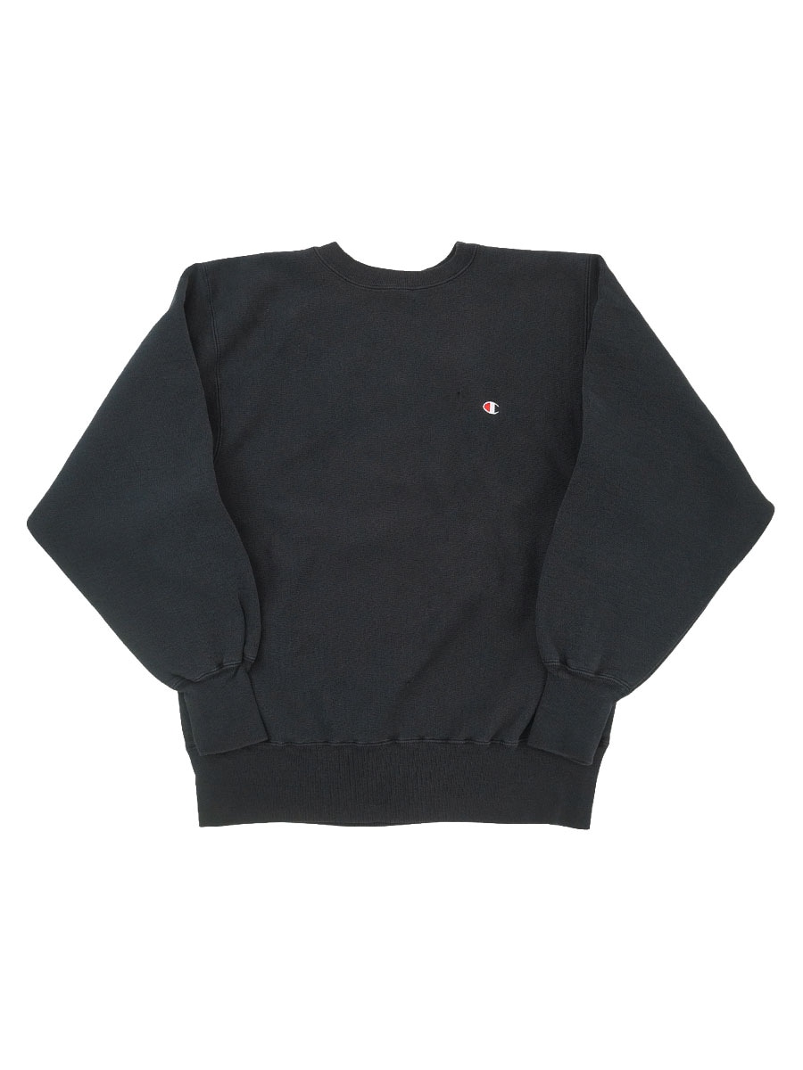 90'S CHAMPION REVERSE WEAVE CREW PLAIN BLACK (SIZE. LARGE) MADE IN USA