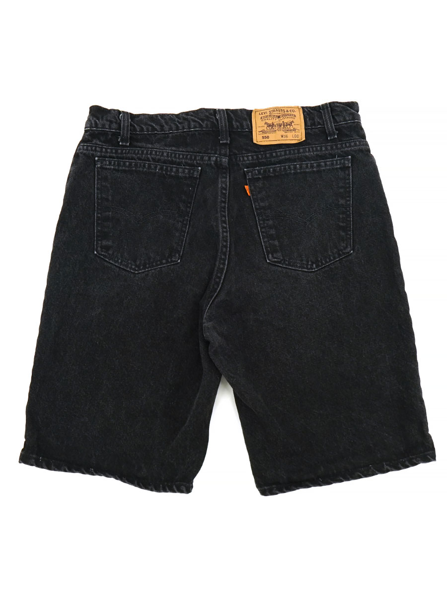 90'S LEVI'S 550 BLACK DENIM SHORTS (SIZE. W36 L00) MADE IN USA