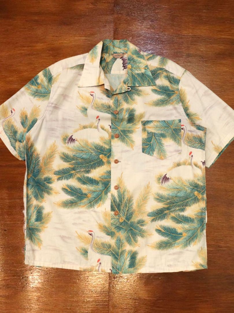 1950s COTTON HAWAIIAN , Size L