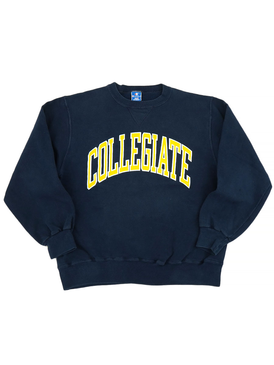 90's Champion”霜降り“XXL”Boro sweat 90'S CHAMPION ''COLLEGIATE'' FRONT V SWEAT SHIRT (SIZE. LARGE