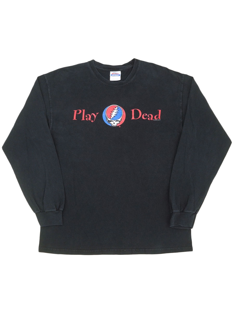 90'S～ HANES GRATEFUL DEAD ''PLAY DEAD'' LONG SLEEVE T SHIRT BLACK