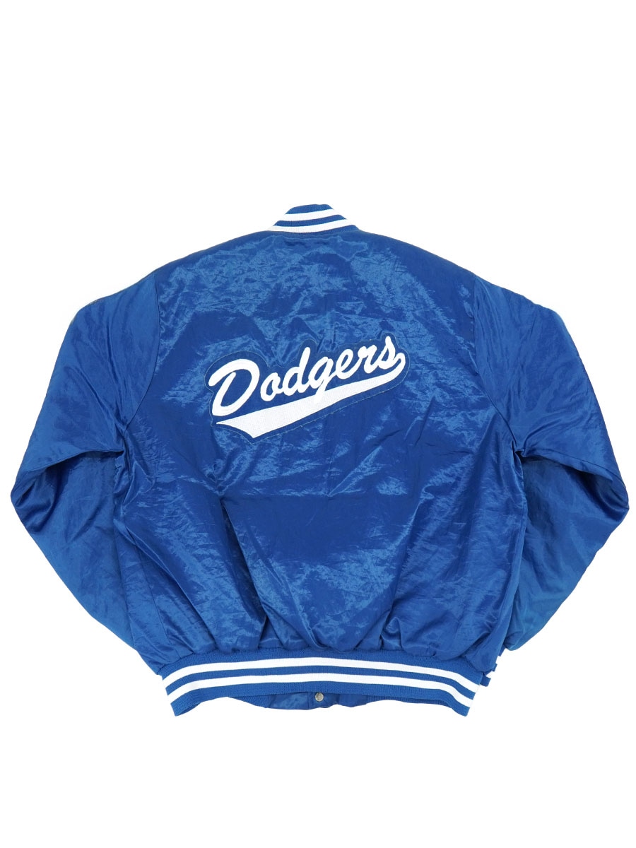 80'S～ CHALK LINE ''DODGERS'' SATIN JACKET BLUE (SIZE.LARGE) MADE