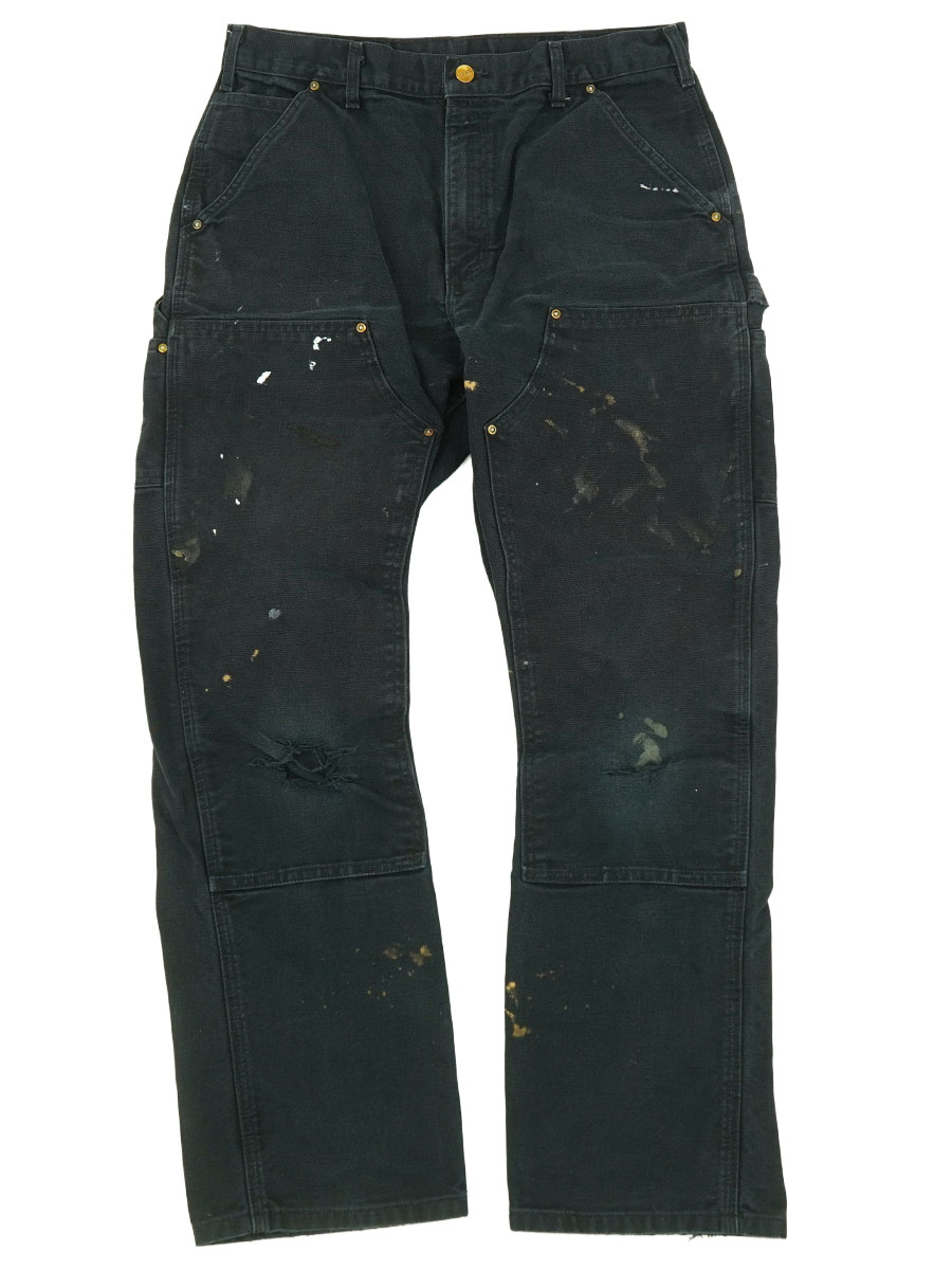 CARHARTT PAINT！ DOUBLE KNEE DUCK PAINTER PANTS BLACK (SIZE.W34