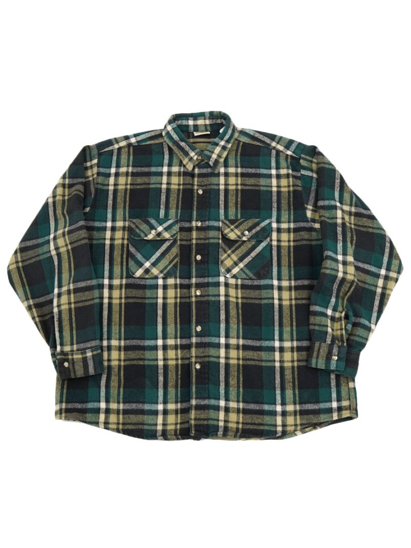 90'S FIVEBROTHER PLAID FLANNEL SHIRT (SIZE. 2 X LARGE) MADE IN USA