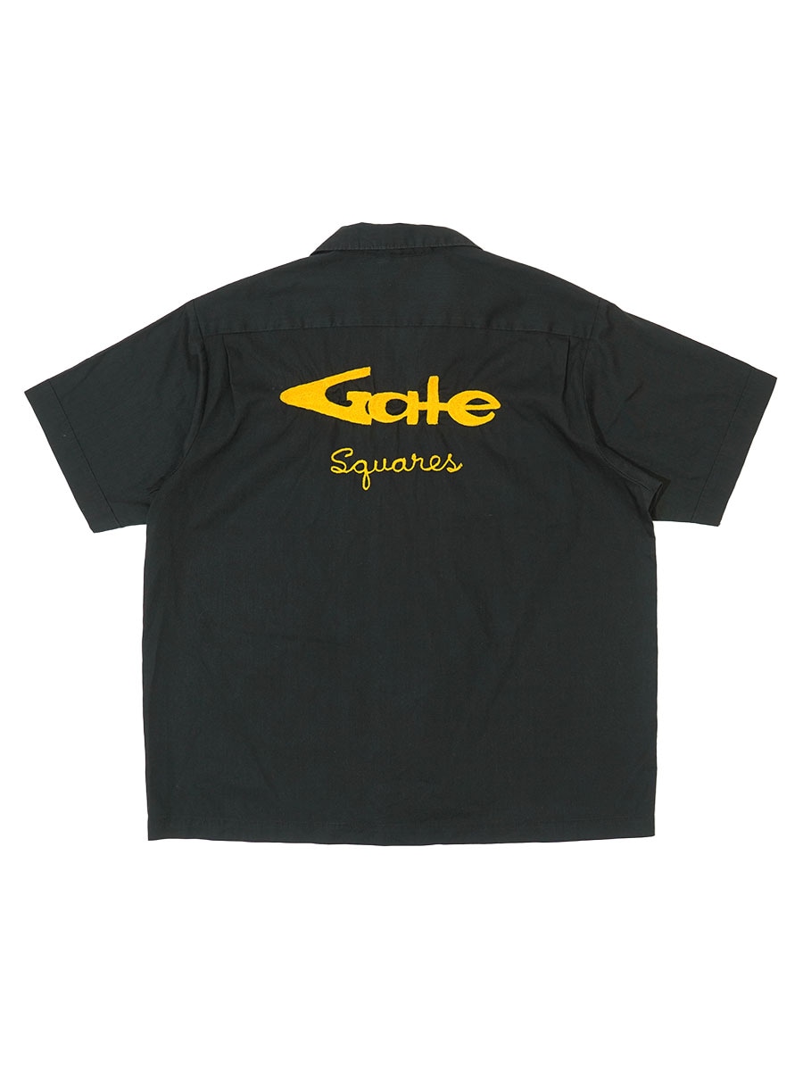60'S NAT NAST ''GALE SQUARES'' BOWLING SHIRT BLACK (APPROX.MEDIUM