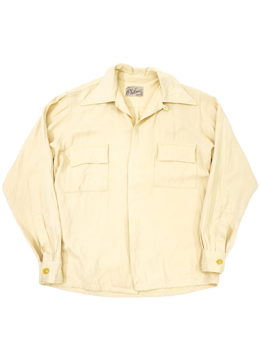 50'S PHILMAC L/S RAYON SHIRT YELLOW (SIZE.SMALL)