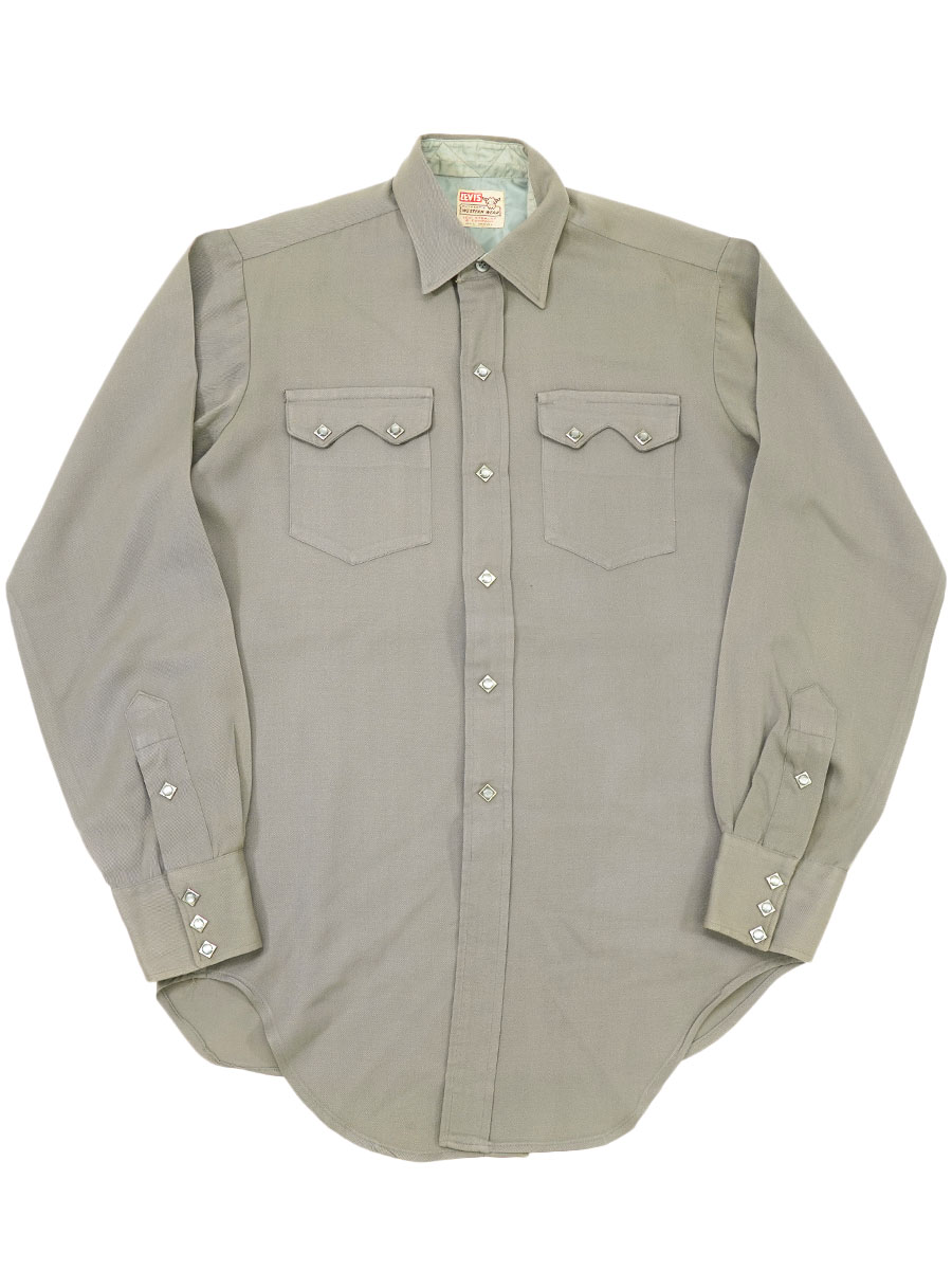 50'S～ LEVI'S SHORTHORN LABEL L/S GABARDINE WESTERN SHIRT (APPROX
