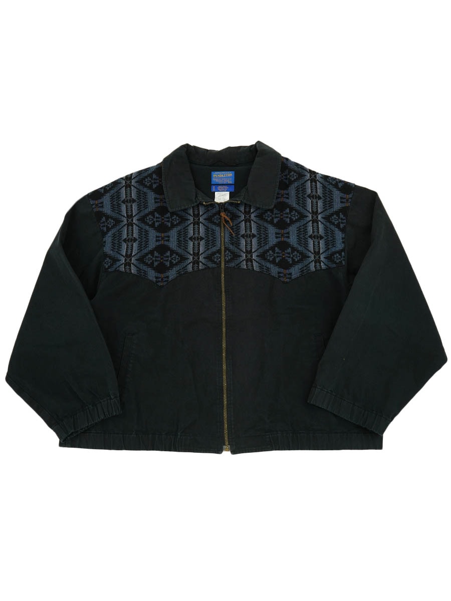 PENDLETON 00's G-9 スウェード ハリントンジャケット PENDLETON HIGH GRADE WESTERN WEAR COTTON JACKET BLACK (SIZE.XX