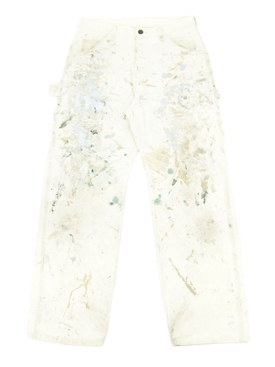 DICKIES WHITE COTTON PAINTER PANTS PAINT！(SIZE.W30 L30)