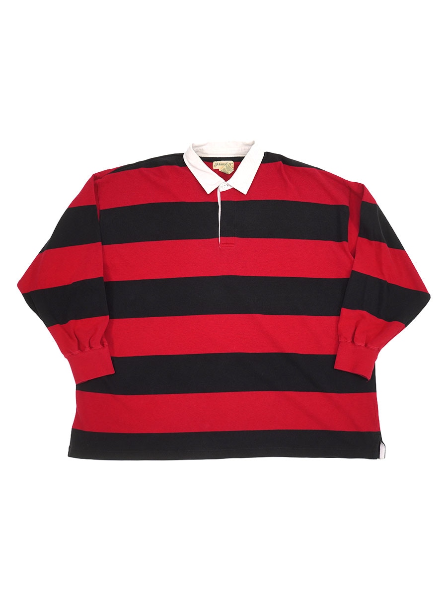 90'S ST.JOHN'S BAY BORDER RUGGER SHIRT (SIZE.3X LARGE) | NEW ITEM