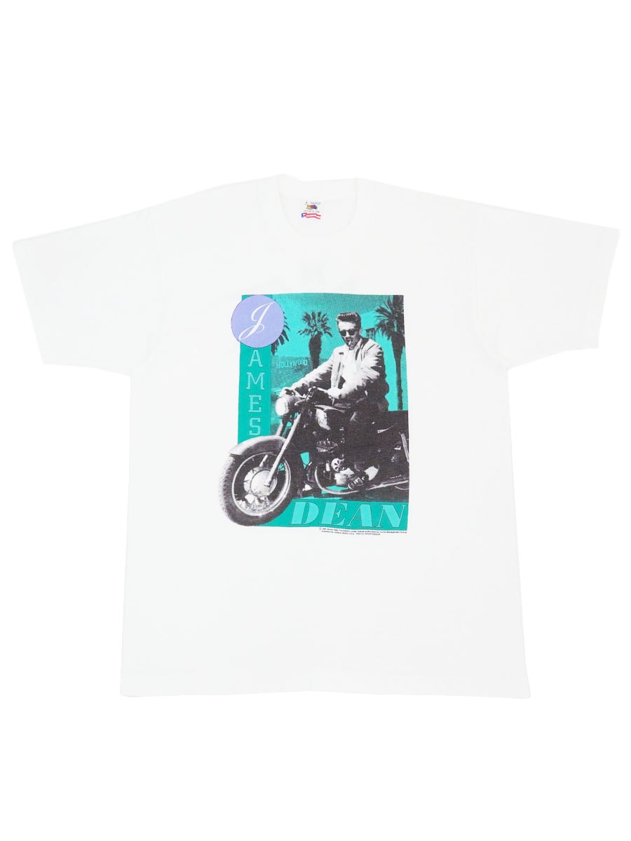 90'S FRUIT OF THE LOOM ''JAMES DEAN'' T SHIRT WHITE (SIZE.LARGE) MADE IN USA