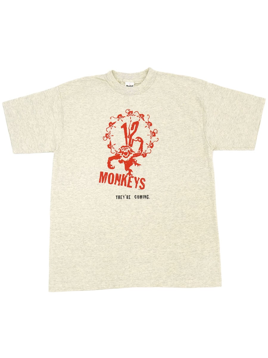 90'S MURINA ''12 MONKEYS'' T SHIRT OATMEAL (SIZE.X LARGE) MADE IN USA NOS
