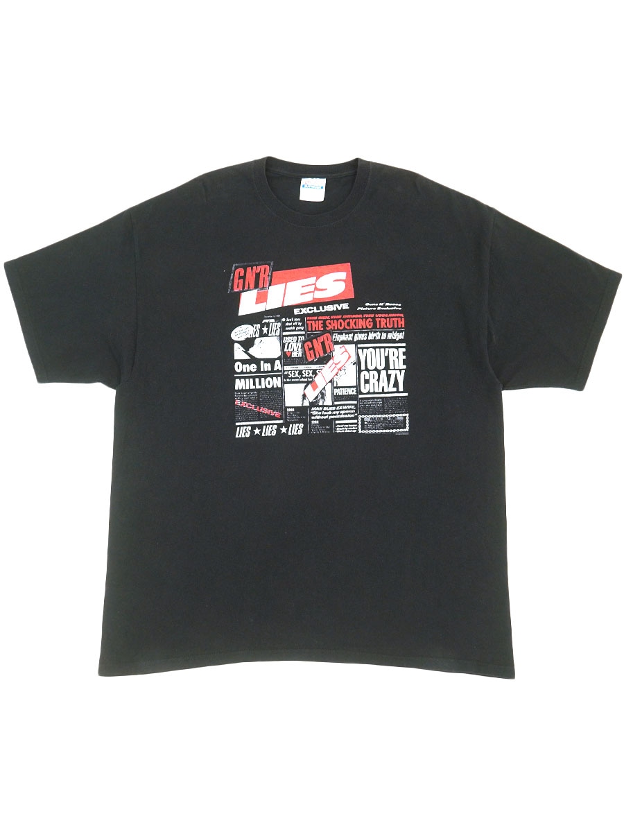 00'S～ HANES GUNS N' ROSES ''GN'R LIES'' T SHIRT BLACK (SIZE.2X