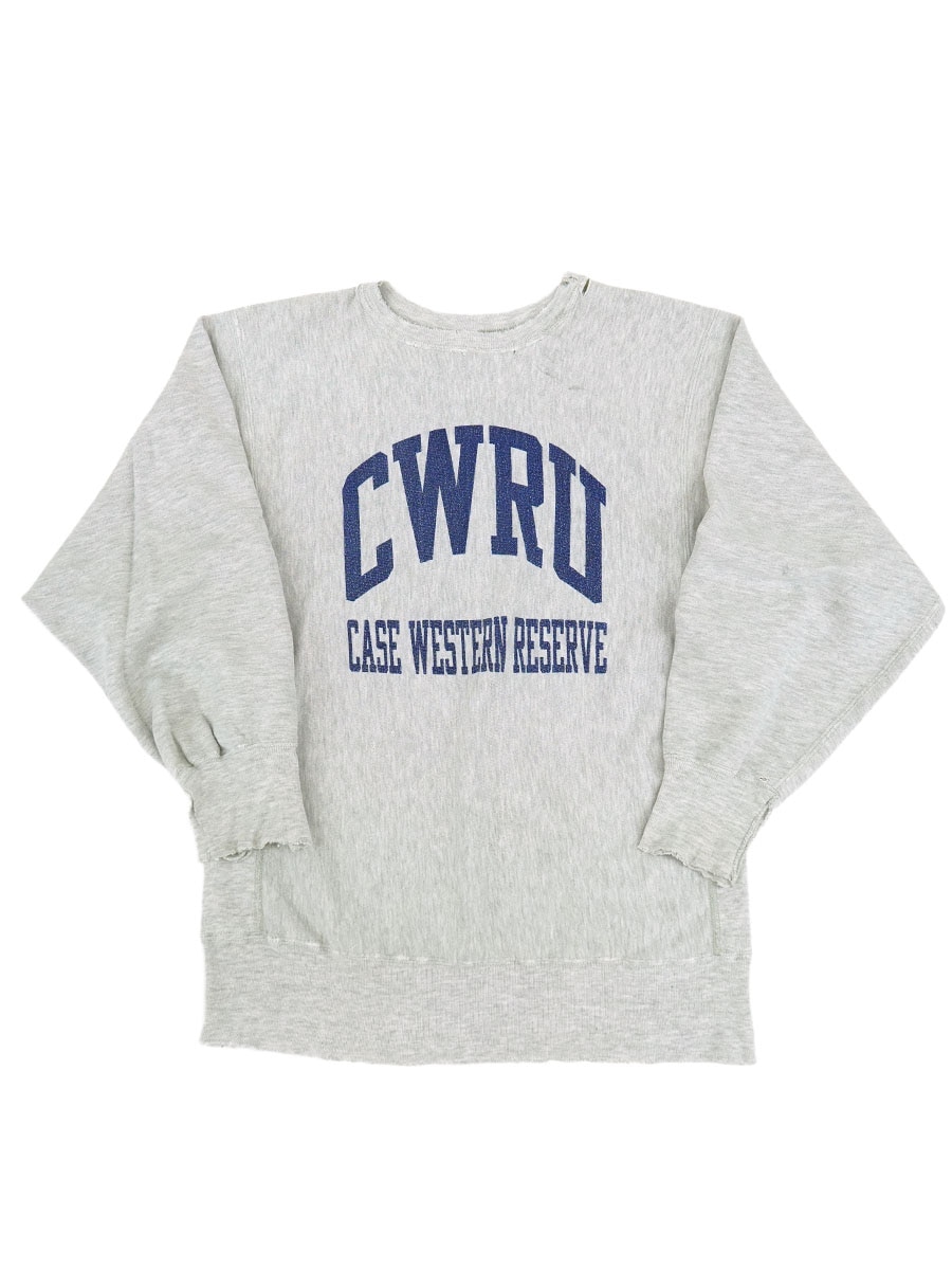 90'S CHAMPION REVERSE WEAVE ''CWRU CASE WESTERN RESERVE'' WATER PRINT GREY (SIZE.X LARGE) MADE IN USA
