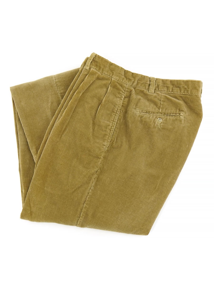 RALPH LAUREN WIDE WALE 2-TUCK CORDUROY PANTS BROWN (SIZE. W32 L32