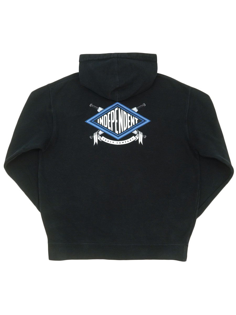 00'S～ INDEPENDENT FULL ZIP HOODED SWEAT SHIRT BLACK (SIZE.LARGE)