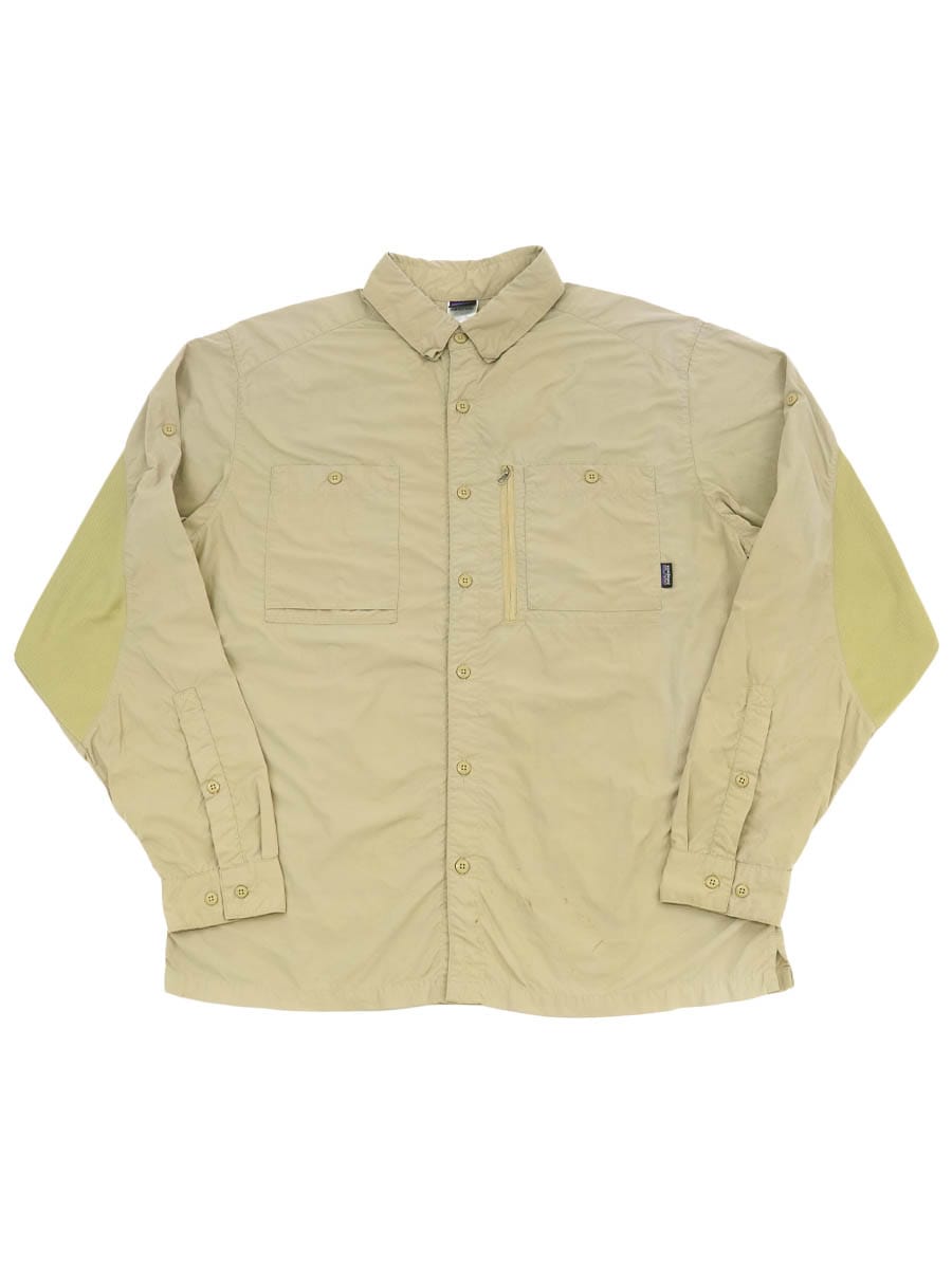 09'S PATAGONIA LONG-SLEEVED SUN TECH SHIRT RETRO KHAKI (SIZE.X LARGE)