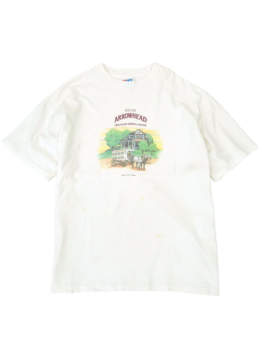 90'S HANES ''ARROWHEAD MOUNTAIN SPRING WATER'' T SHIRT WHITE (SIZE.X LARGE) MADE IN USA