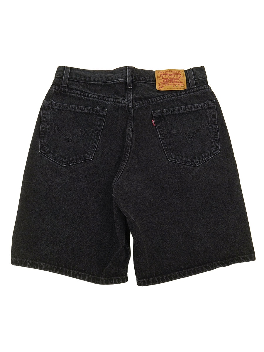 美品00s USA製リーバイス550 ブラックSHORT レングスW31 L28 00'S LEVI'S 550 BLACK DENIM SHORTS (SIZE.W34 L00) | NEW ITEM