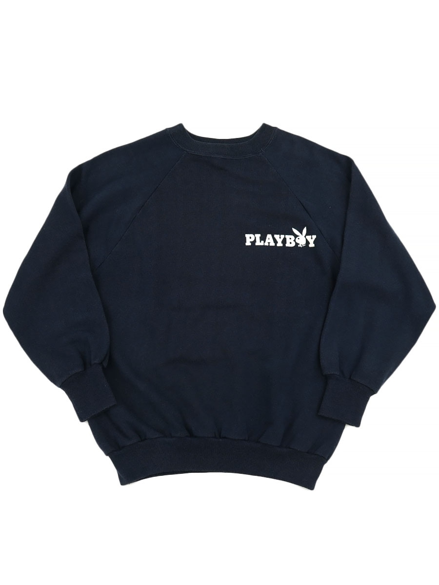 70'S PLAYBOY LOGO SWEAT SHIRT NAVY (SIZE. MEDIUM) MADE IN USA