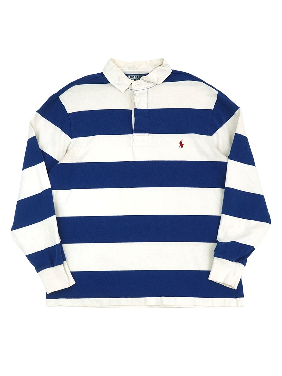 RALPH LAUREN BORDER RUGGER SHIRT (SIZE.LARGE TALL)