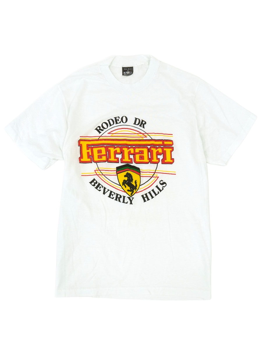 90'S WHITE HOUSE ''FERRARI'' T SHIRT WHITE (SIZE.LARGE) MADE IN USA