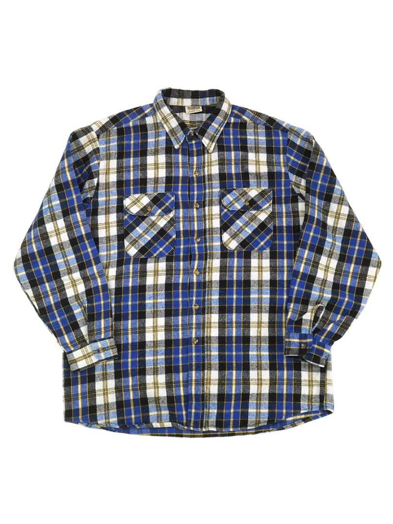 90'S FIVE BROTHER PLAID FLANNEL SHIRT (SIZE.X LARGE TALLMAN