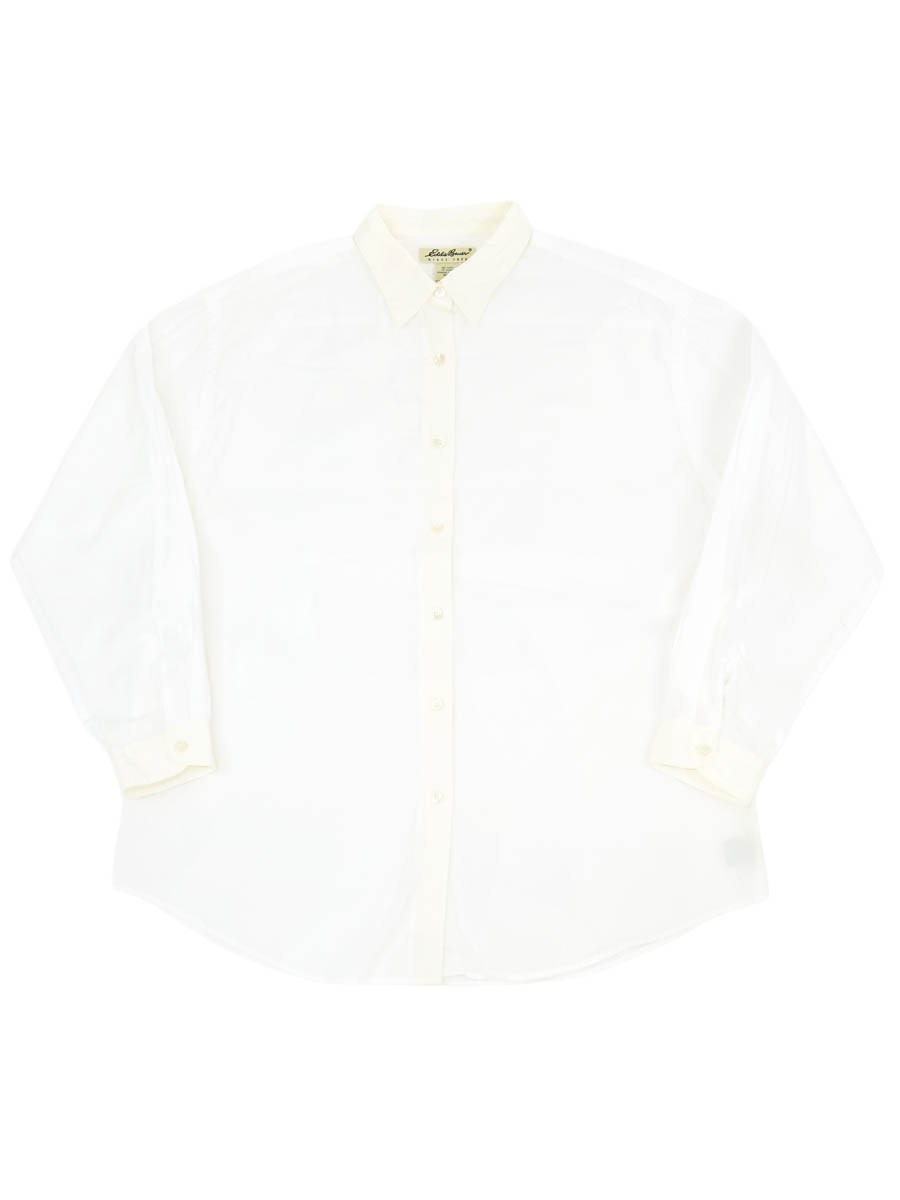 90'S EDDIE BAUER 100% COTTON L/S SHIRT WHITE (SIZE.WOMENS / MEDIUM)