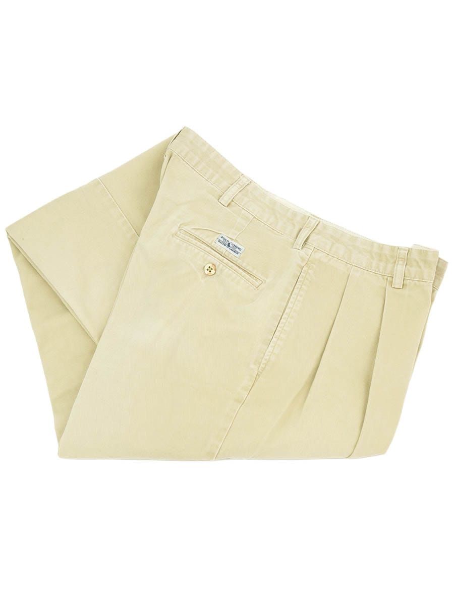 RALPH LAUREN 2 TUCK CHINO PANTS BEIGE (SIZE.W36 L30) MADE IN USA
