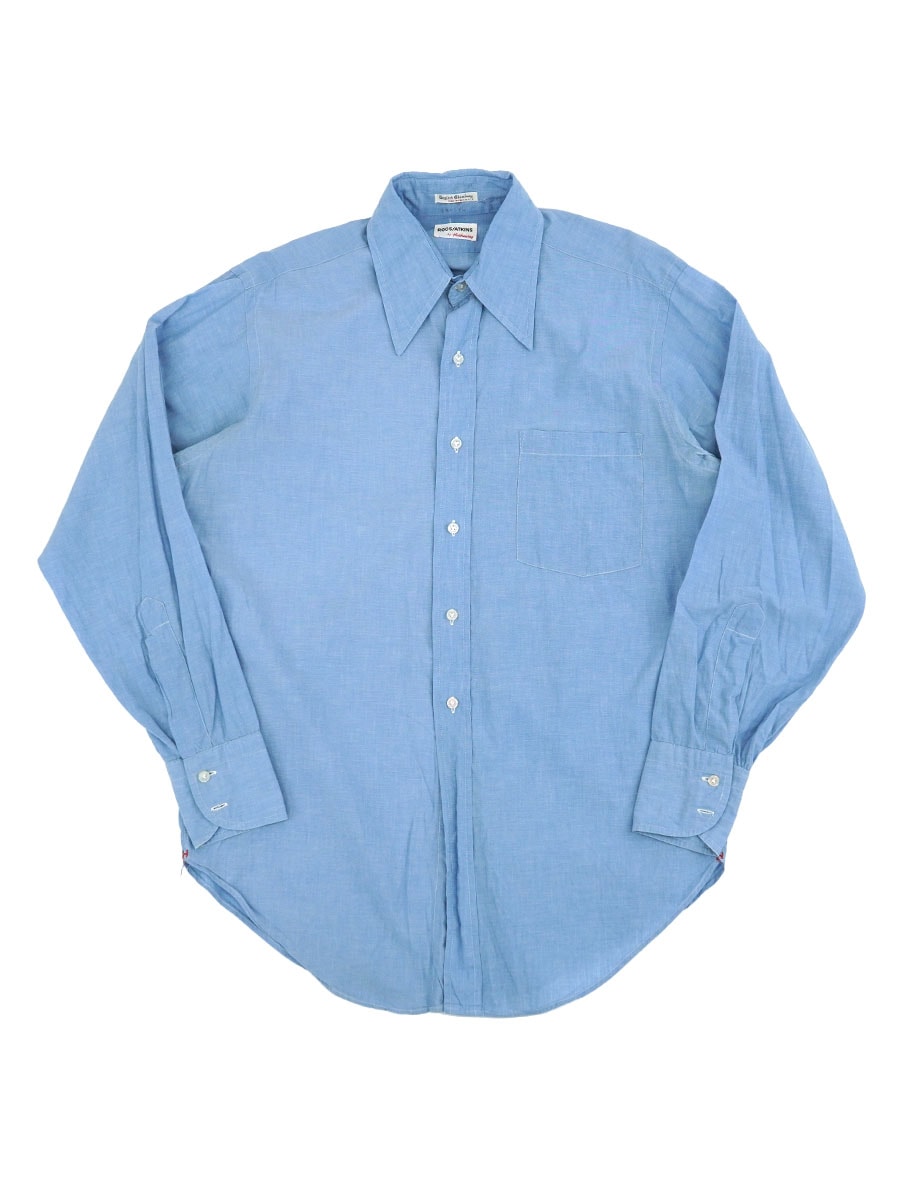 70'S ROOS/ATKINS BY HATHAWAY ENGLISH CHAMBRAY SHIRT (APPROX.LARGE)