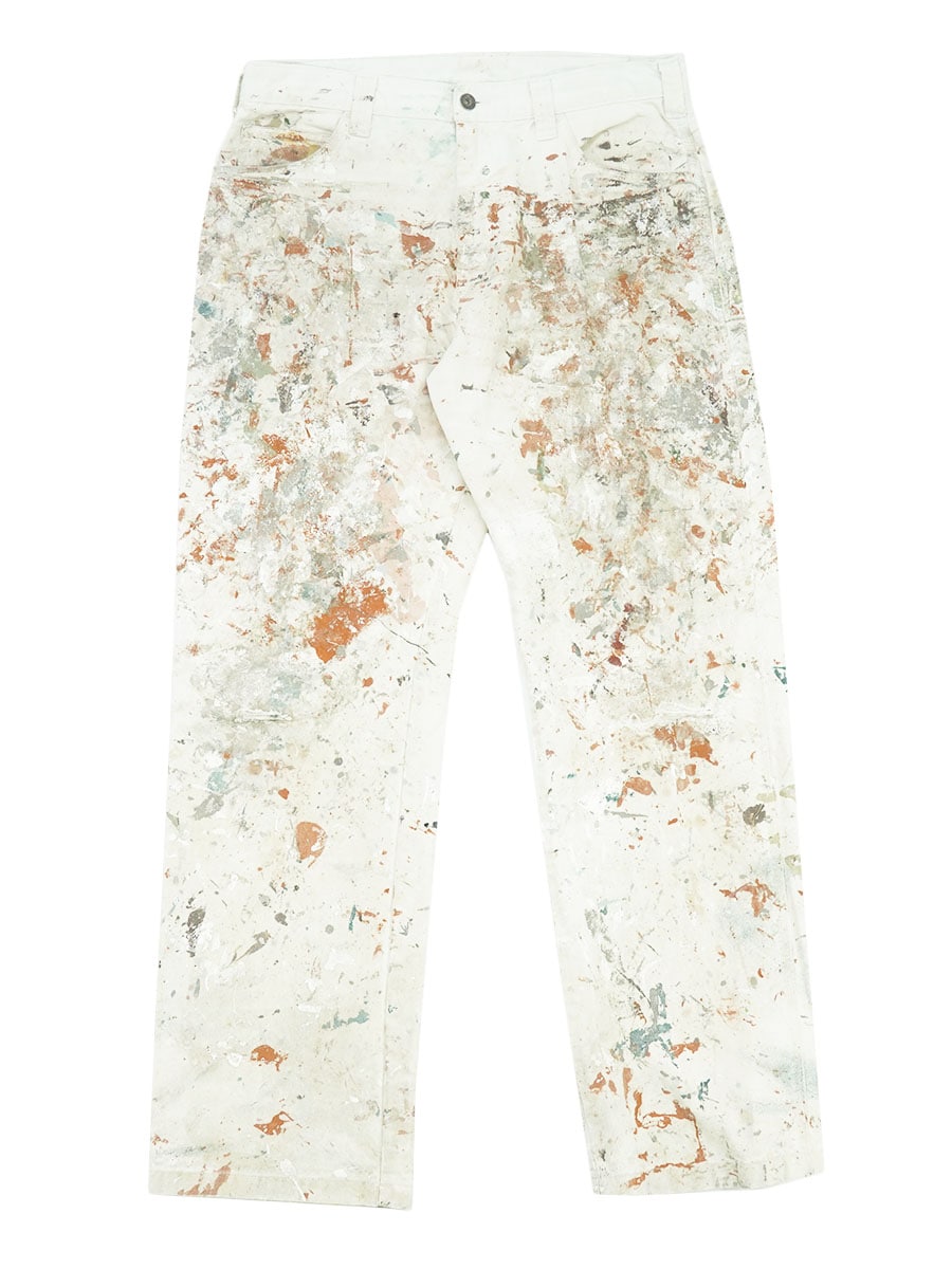 DICKIES WHITE COTTON PAINTER PANTS PAINT (SIZE.W34 L32)