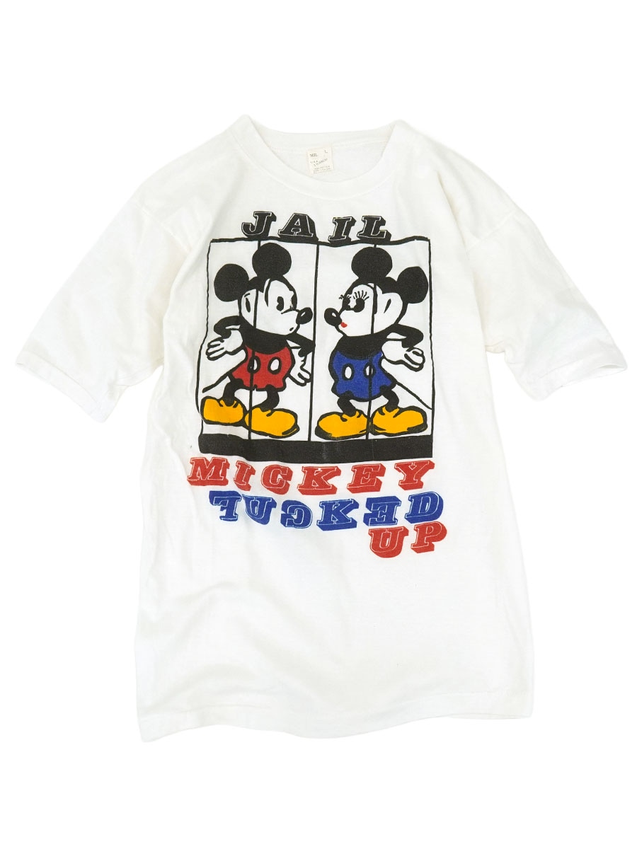 80'S MSL ''JAIL MICKEY FUCKED UP'' T SHIRT WHITE (SIZE.LARGE) 
