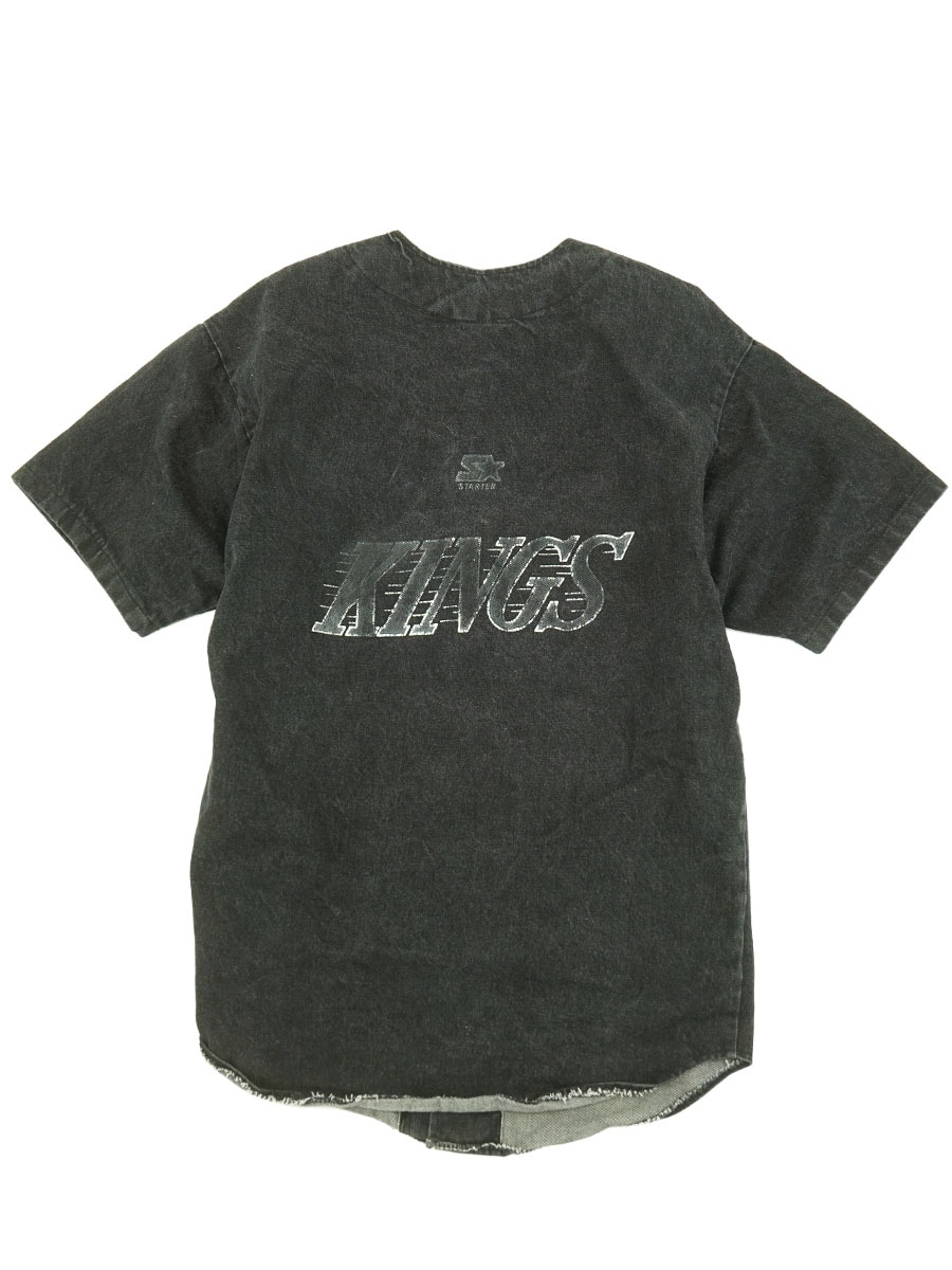 00'S STARTER ''LOS ANGELES KINGS'' BLACK DENIM S/S SHIRT (APPROX.X LARGE)