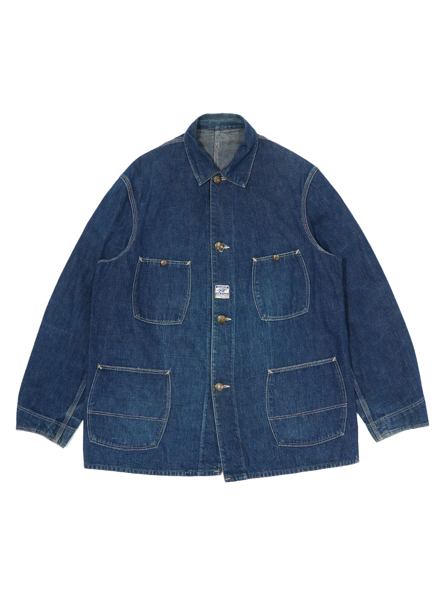 40'S SUPER OX HIDE DENIM CHORE JACKET (APPROX.42)