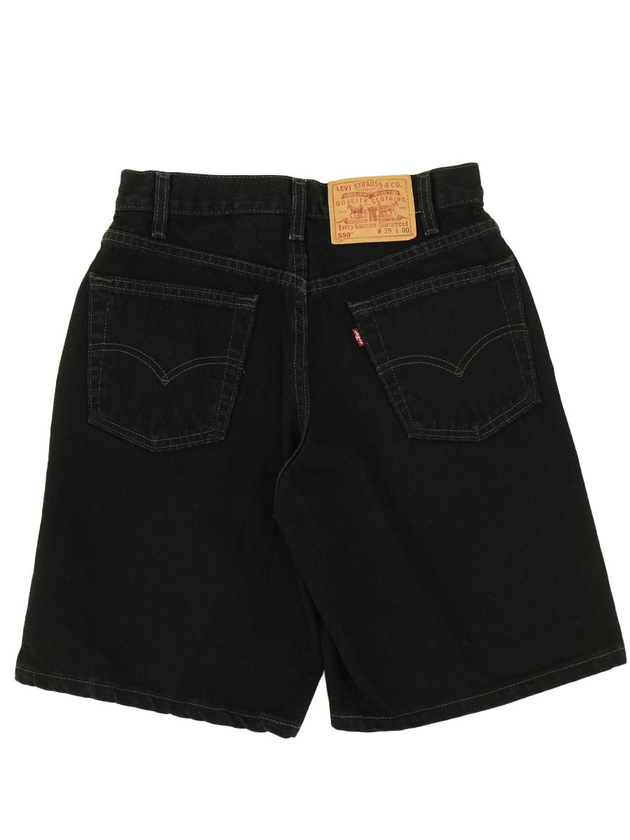 00'S LEVI'S 550 BLACK DENIM SHORTS (SIZE.W29 L00) MADE IN USA 