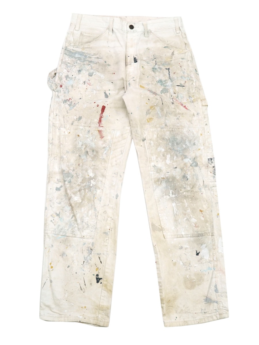 DICKIES WHITE COTTON PAINTER PANTS PAINT (APPROX.W32 L31)
