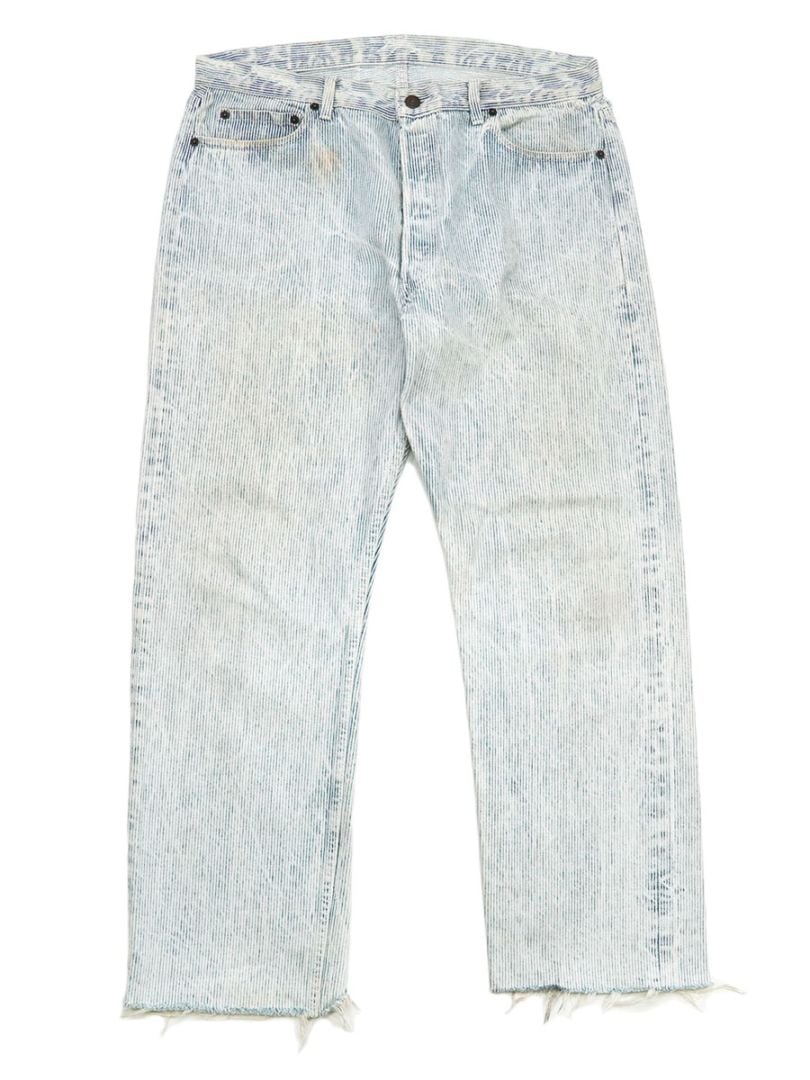 80'S LEVI'S 501 STRIPE CUTOFF JEANS (SIZE. W38 L32) MADE IN USA