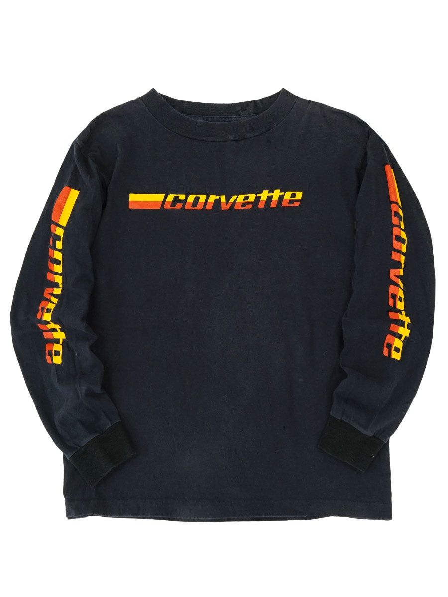 90'S ALORE ''CHEVROLET CORVETTE'' LONG SLEEVE T SHIRT NAVY (SIZE.LARGE) MADE IN USA